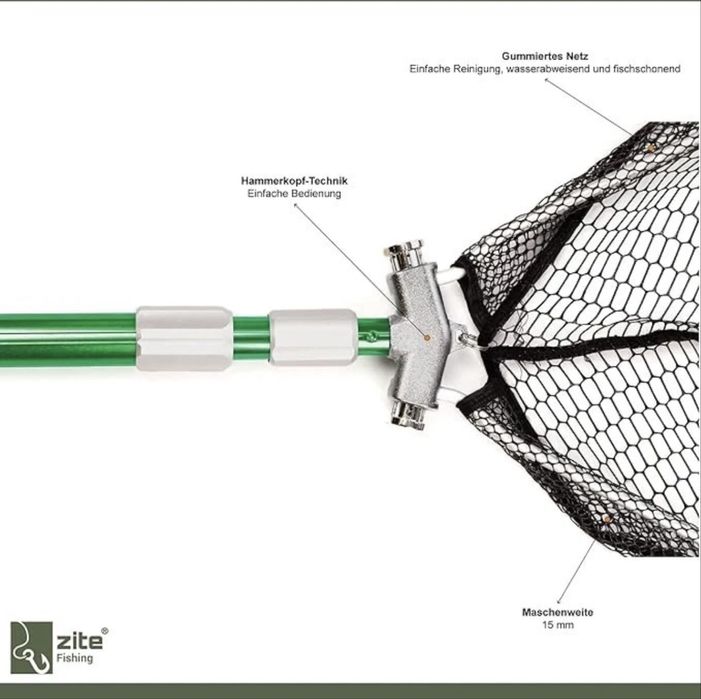 Rede telescópica de pesca Zite 3M rede de borracha