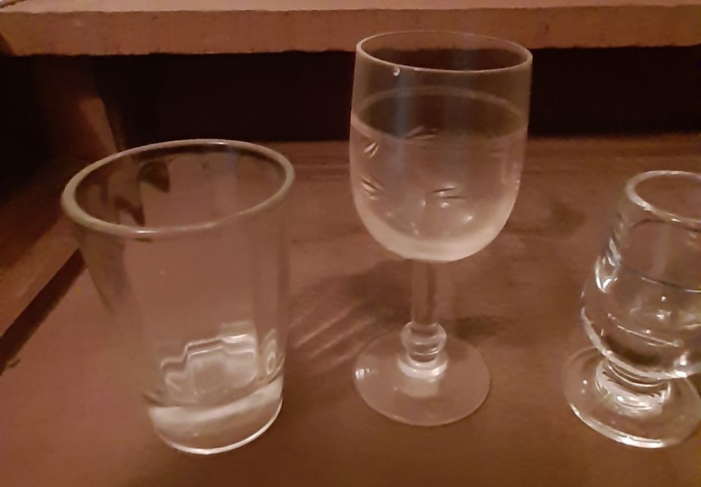 3 copos miniatura de tasca anos 60 para colecionadores