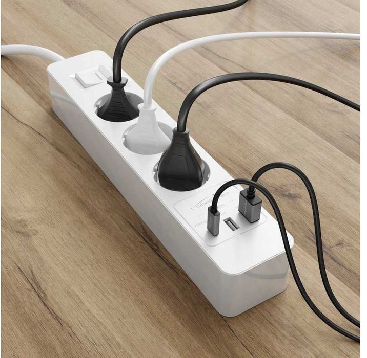 Listwa zasilająca KabelDirekt 3 gniazda 1,4m biały wyłącznik