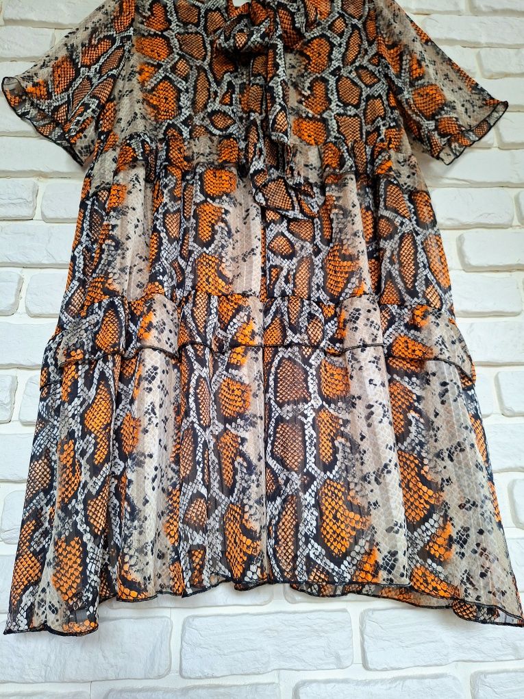 Anataka Sukienka XL Wężowy Print Lekka Sukienka Oversize Snake