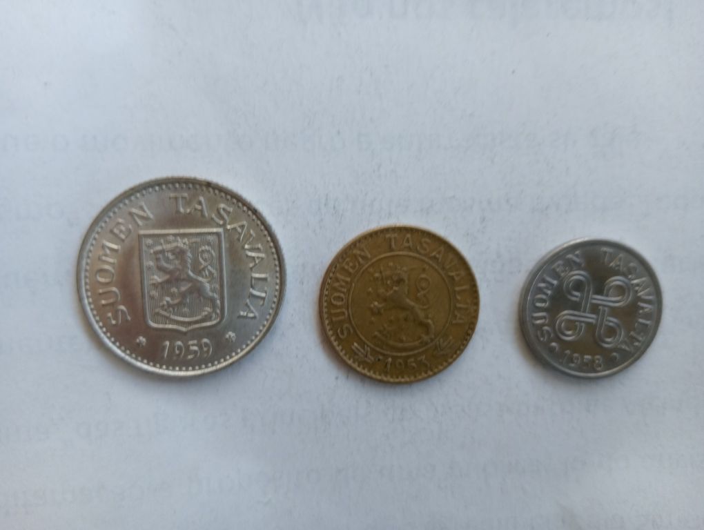 3 moedas Finlândia 1953-59