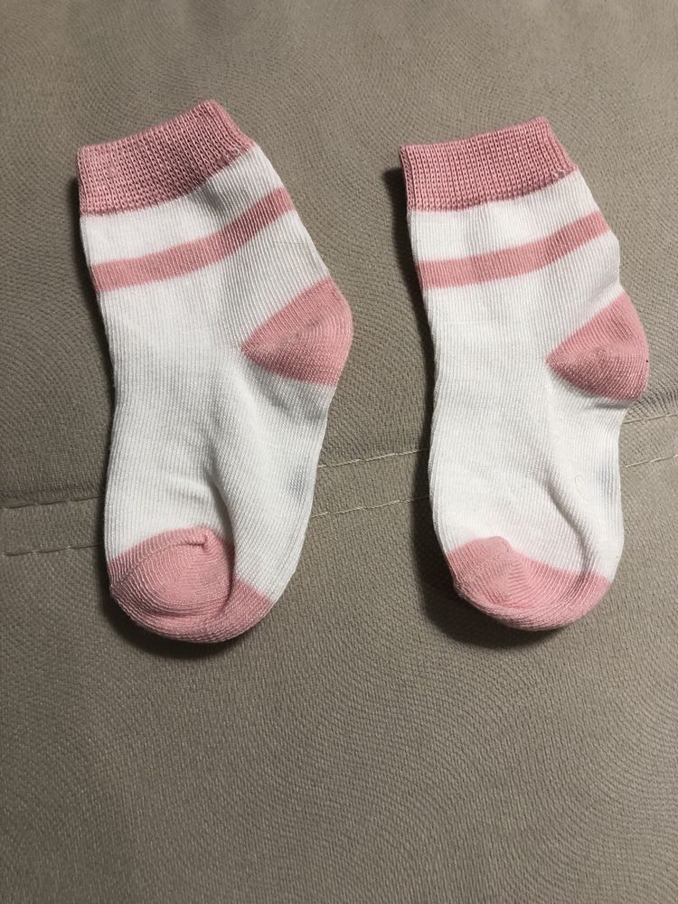 Дитячі шкарпетки розмір s демісизонні носки рожеві та білі зайчики
