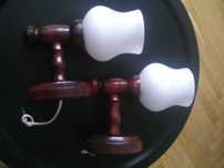 lampa, kinkiet, drewniana, komplet