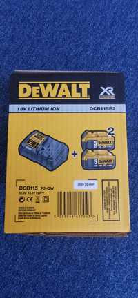 DEWALT 2x bateria 18v 5AH plus ładowarka DCB151