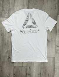 Reebok футболка L размер спортивная с принтом белая оригинал