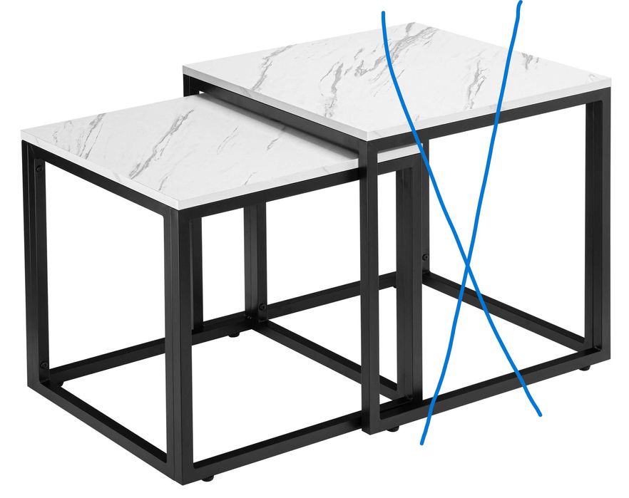 stolik kawowy PRAVEN biały MARMUR tylko mały