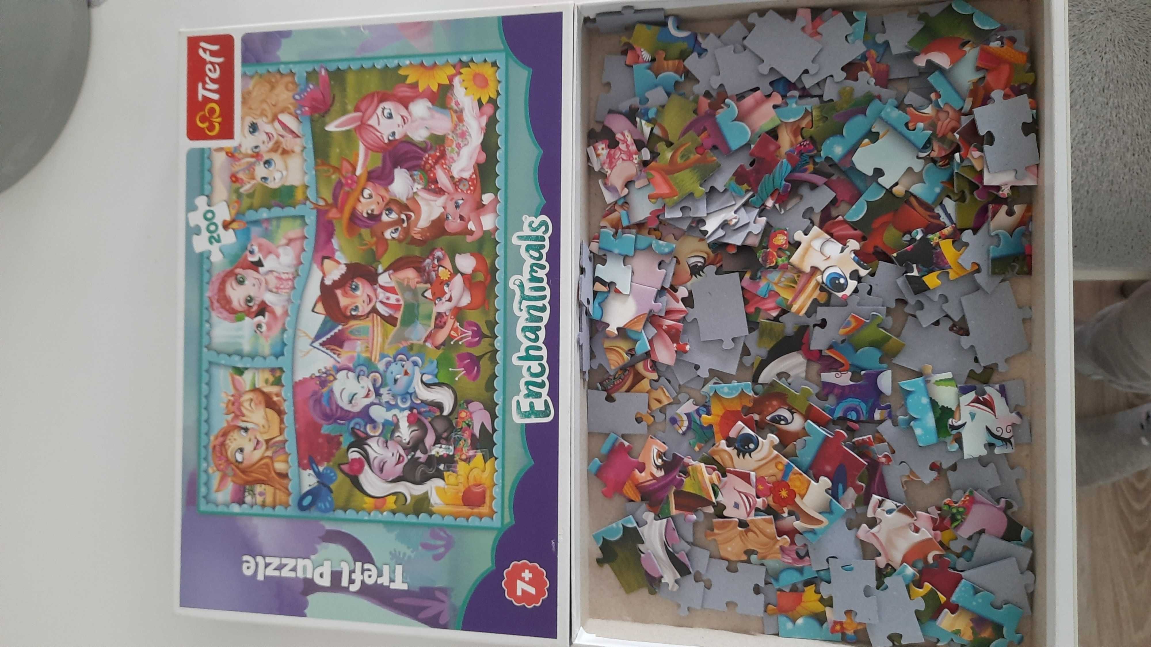 Puzzle zestaw 3 szt. 3D Księżniczki, Kubuś Puchatek, Enchamtimals