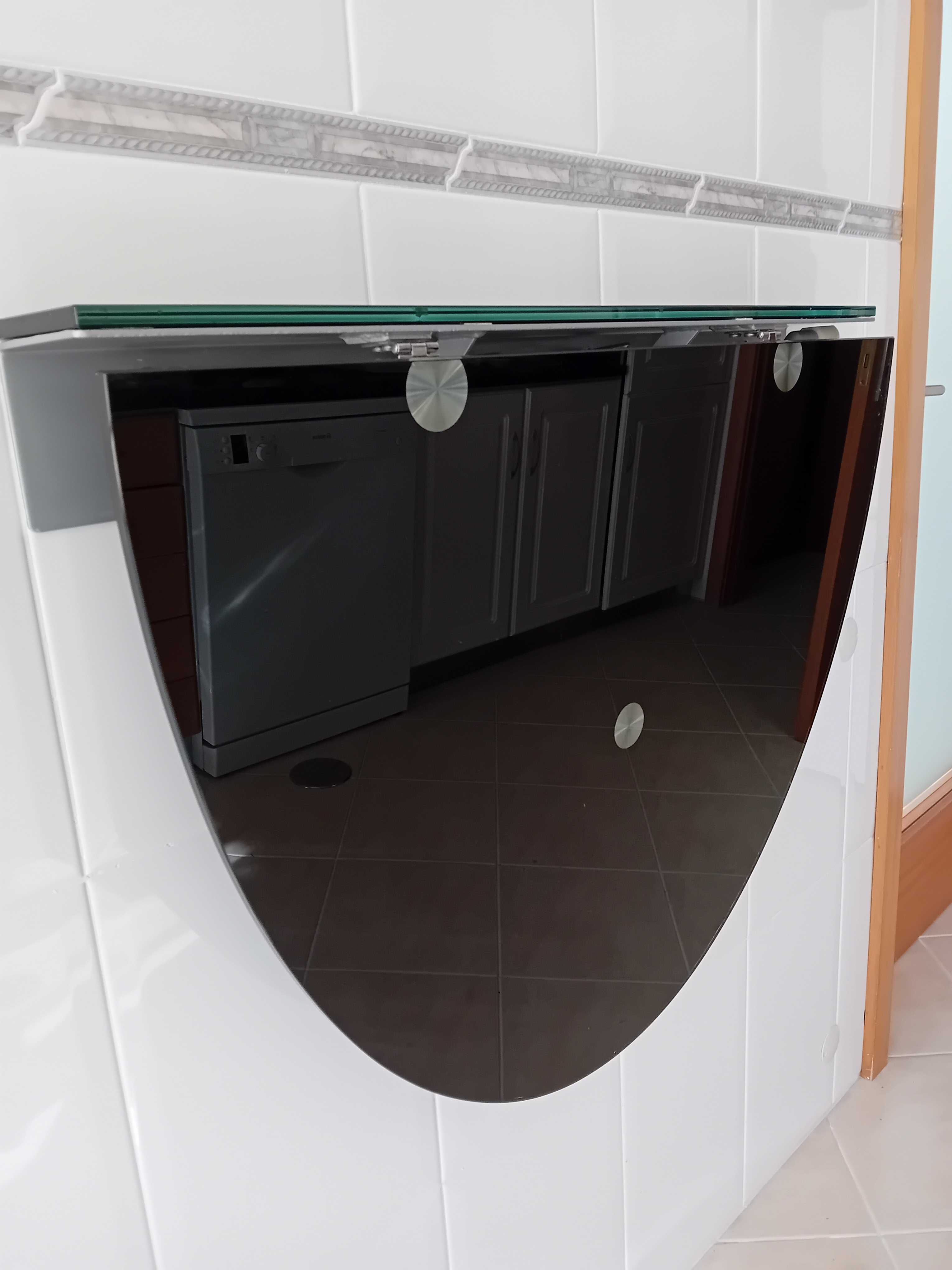 Mesa de vidro dobrável