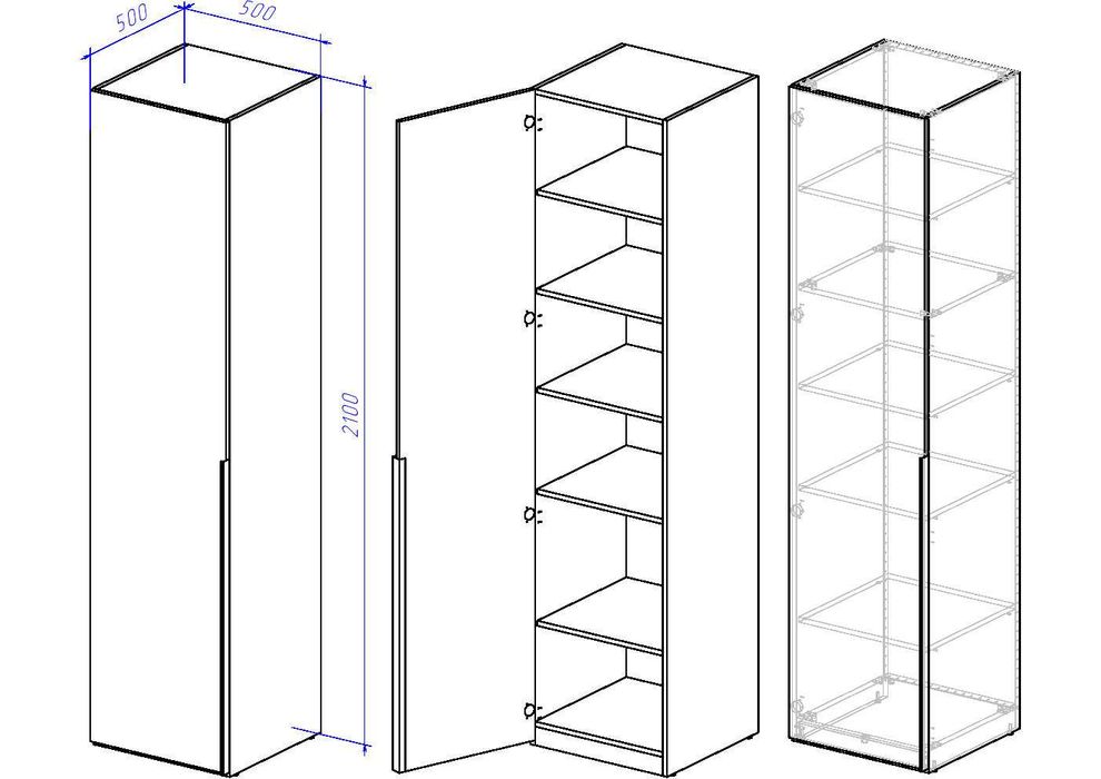 АКЦІЯ!!! ПЕНАЛ 50*50*210 см по супер ціні!!!