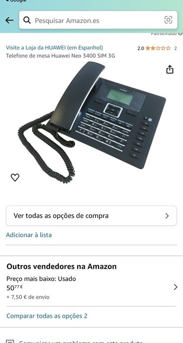 Lote  120 Telefones “ Huawei Neo 3400 “