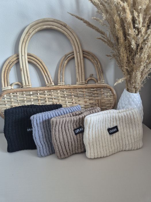 Opaska na głowę uszy prążkowana jesień/zimq bawełna cotton