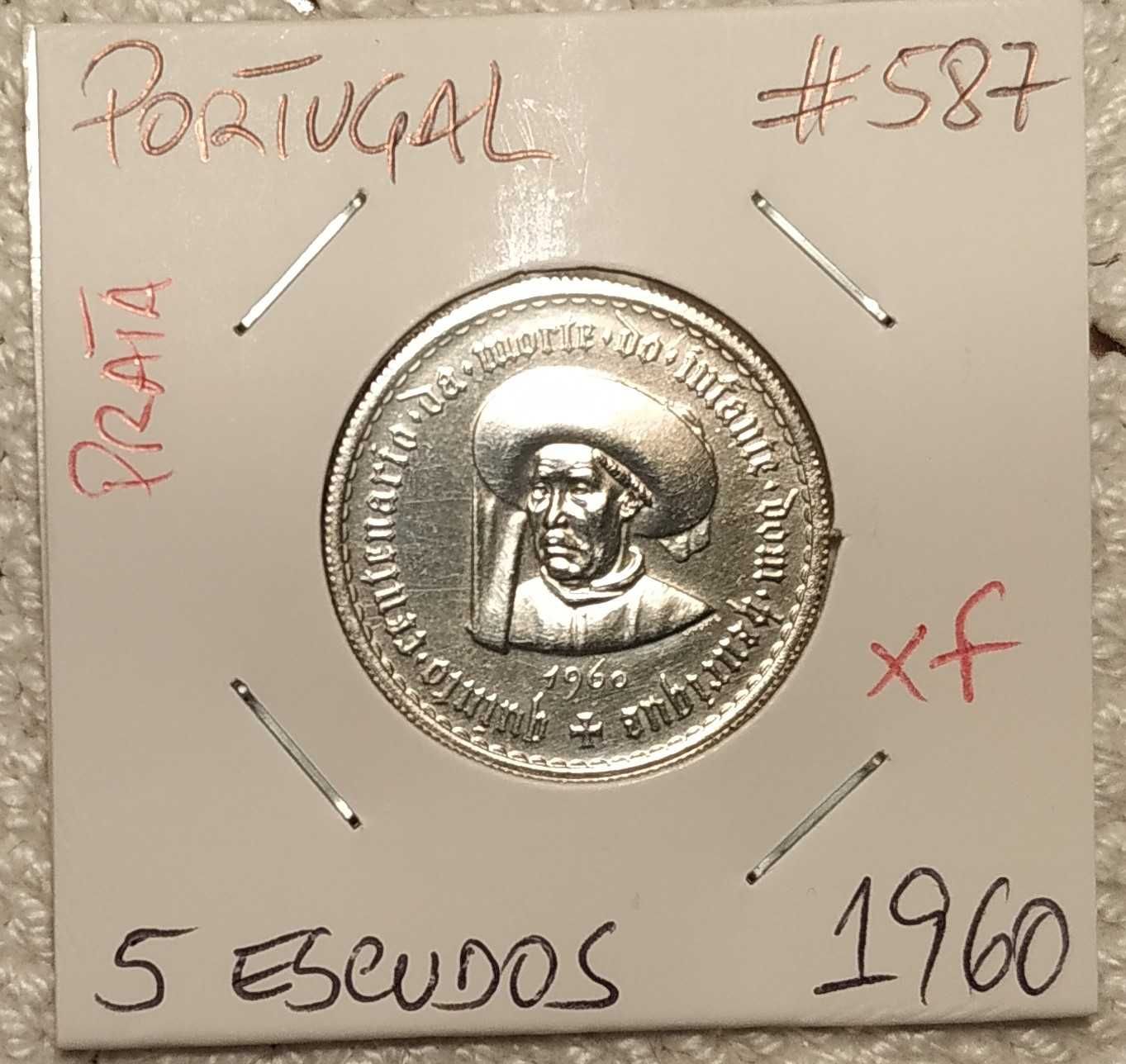 Portugal - moeda em prata de 5 escudos de 1960 (Infante)