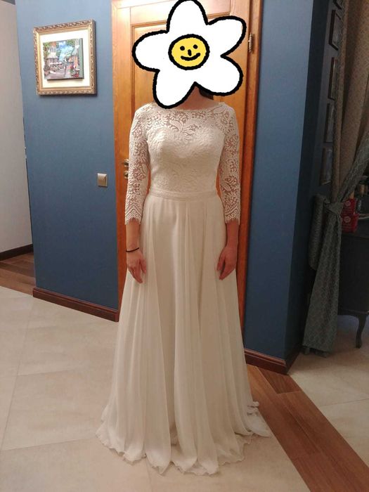 Suknia ślubna w kolorze kości słoniowej