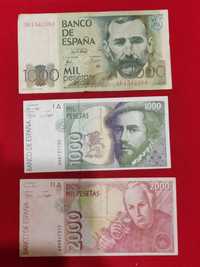 Notas de 1000 e 2000 pesetas