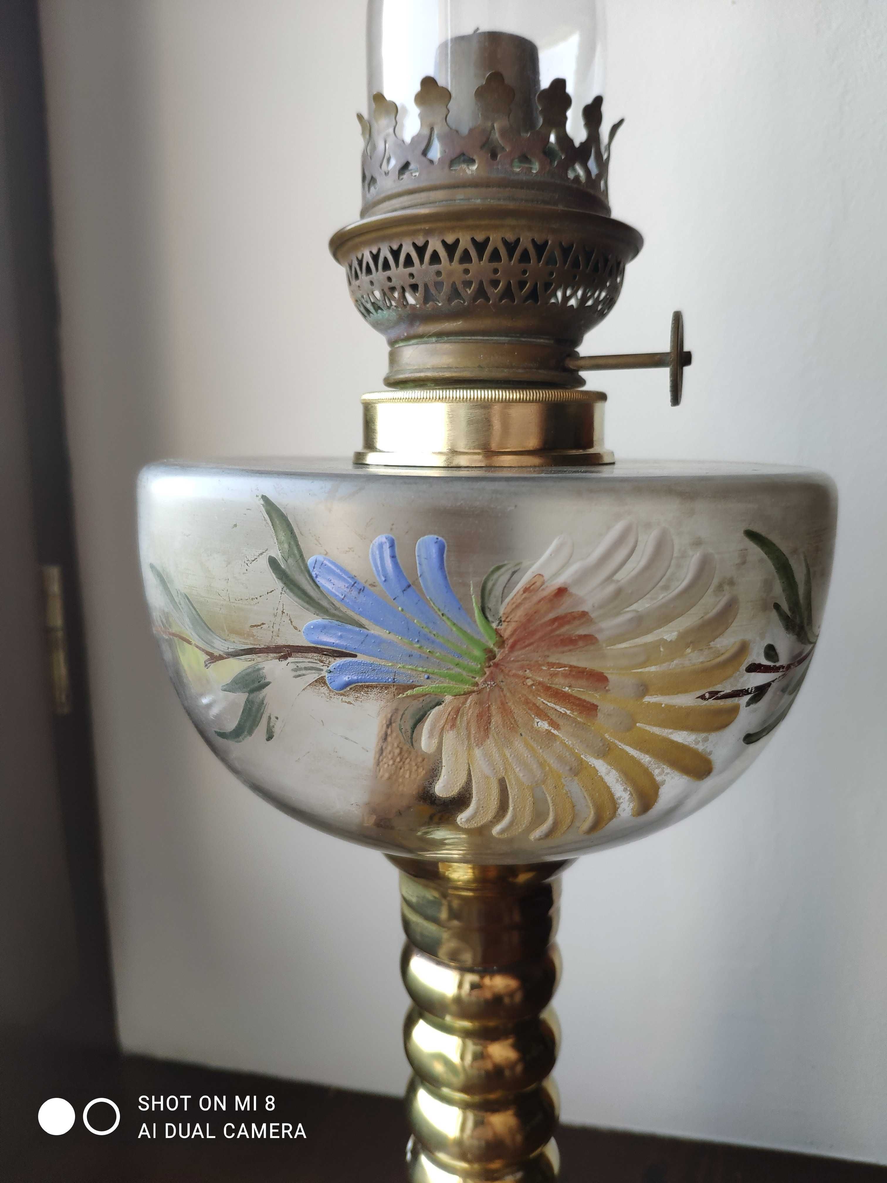 Stara francuska lampa naftowa XIX w