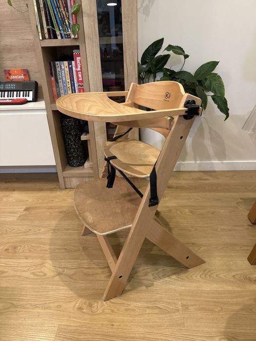 Kinderkraft Drewniane Krzesełko do Karmienia 2w1 dla Dzieci