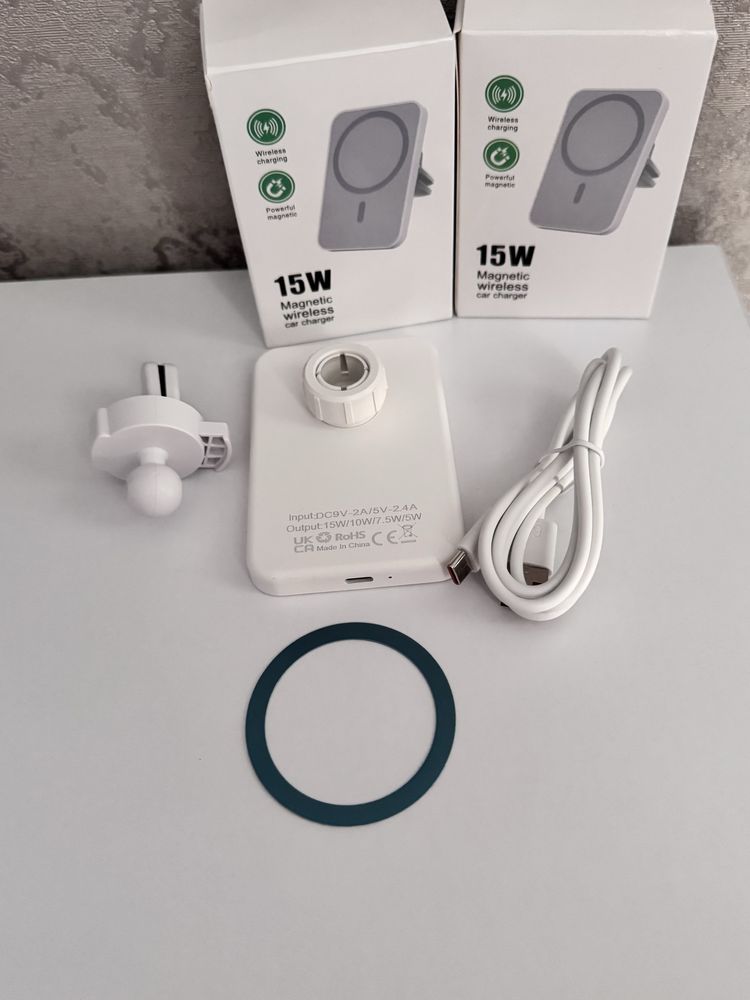 Автомобільна зарядка Magsafe магнітна бездротова для iPhone 15W