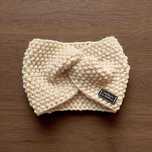Opaska na głowę uszy kremowa handmade