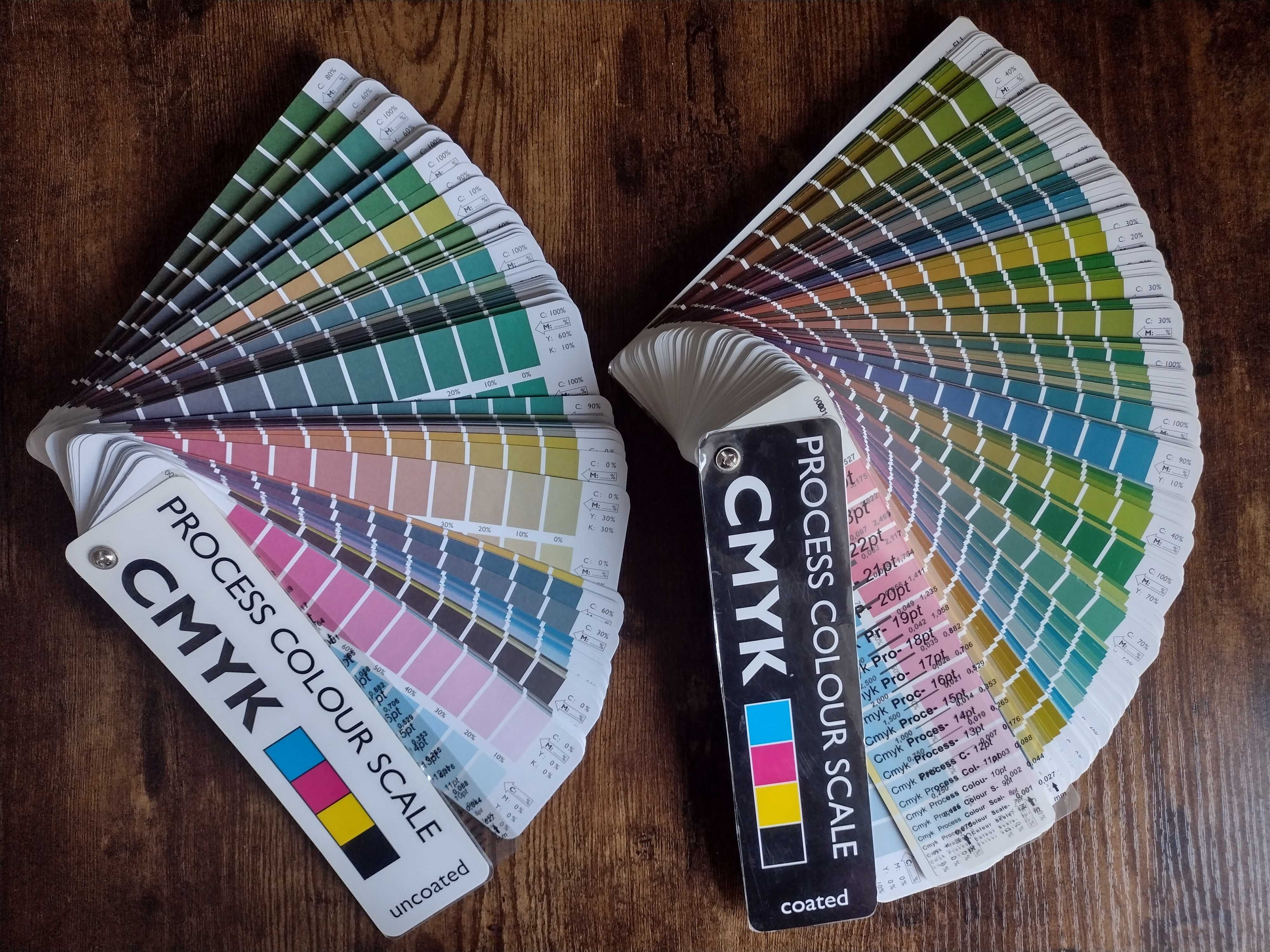 2 wzorniki kolorów CMYK - powlekany i niepowlekany