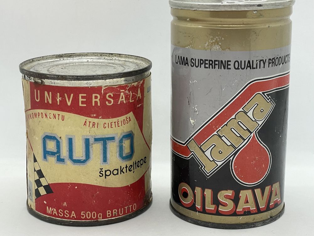 Автомобильная химия шпаклевка и масло 1980-1990е винтаж ретро