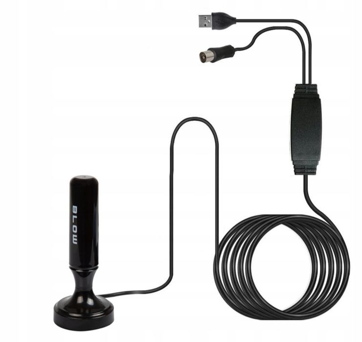 Mocna ANTENA aktywna pokojowa DVBT2 tv FHD 4K MUX-8 LTE wzmacniacz
