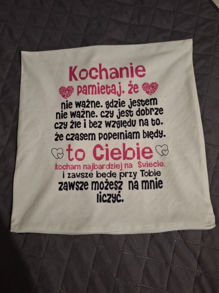 Poszewka na poduszkę z napisem