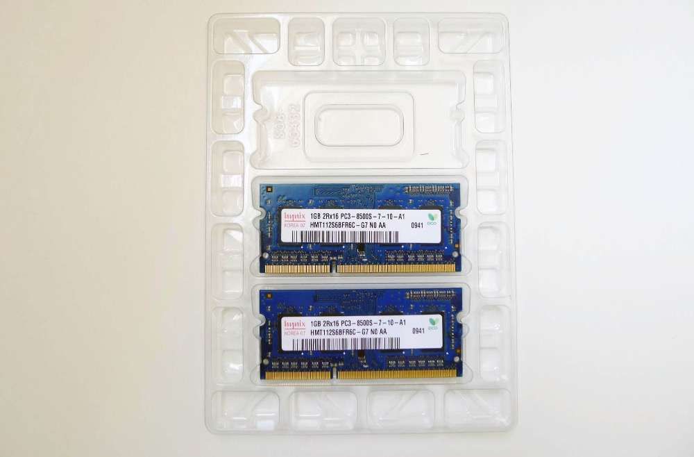 Memória RAM 2 Gb (2 Unidades de 1 Gb) - PC3-8500 - DDR3 1066 Mhz