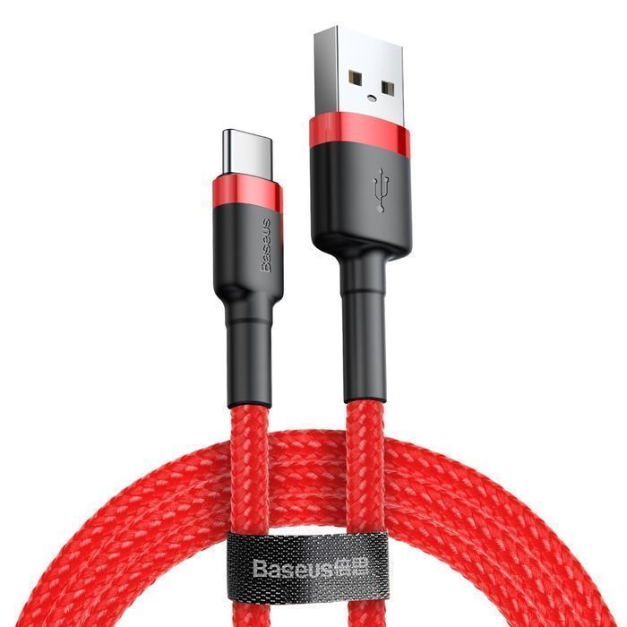 Kabel Baseus Cafule Nylonowy USB-C QC3.0 3A 1M Czerwony