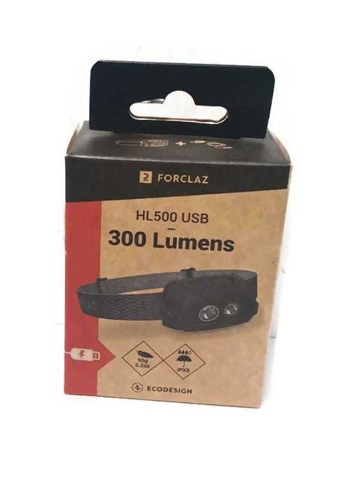 Lampka czołówka trekkingowa Forclaz HL500 USB V3 - 300 lumenów USB