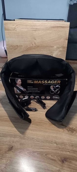 Masażer szyi, pleców,, nóg, Skórzany szal do masażu do domu i auta