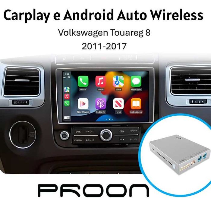 Box carplay android auto radio original para Volkswagen Touareg 8