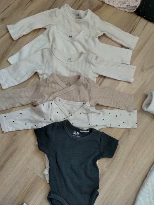 TYLKO H&M, Zestaw 56/62, JESIEŃ, ZIMA, body prążek, kurtka, WYPR