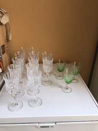 Conjunto de copos de cristal