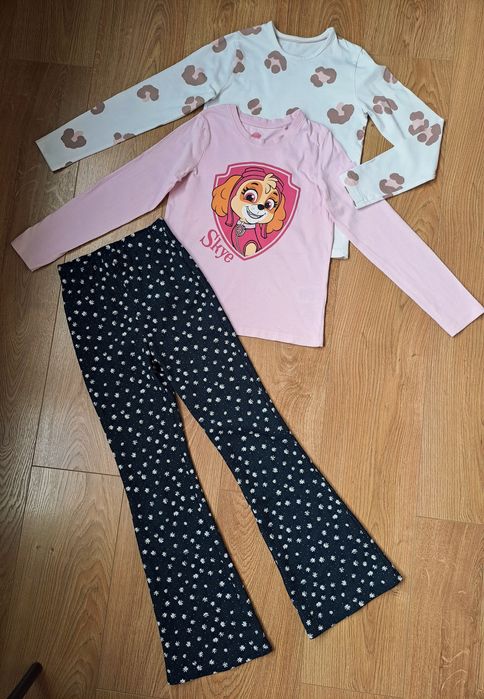 Штаны клеш/лонгслив реглан футболка с длинным рукавом