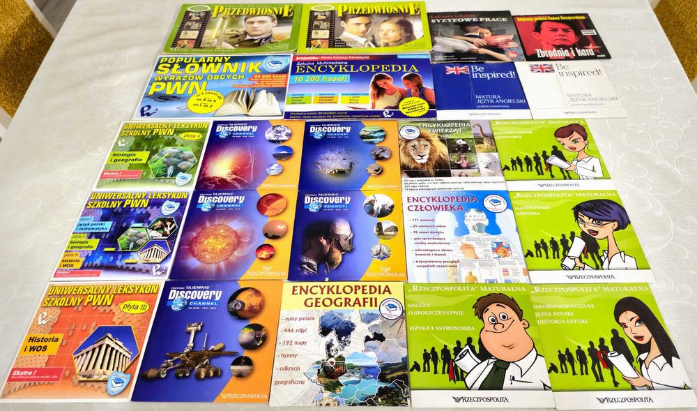 Płyty CD DVD edukacyjne Zestaw 28 sztuk.