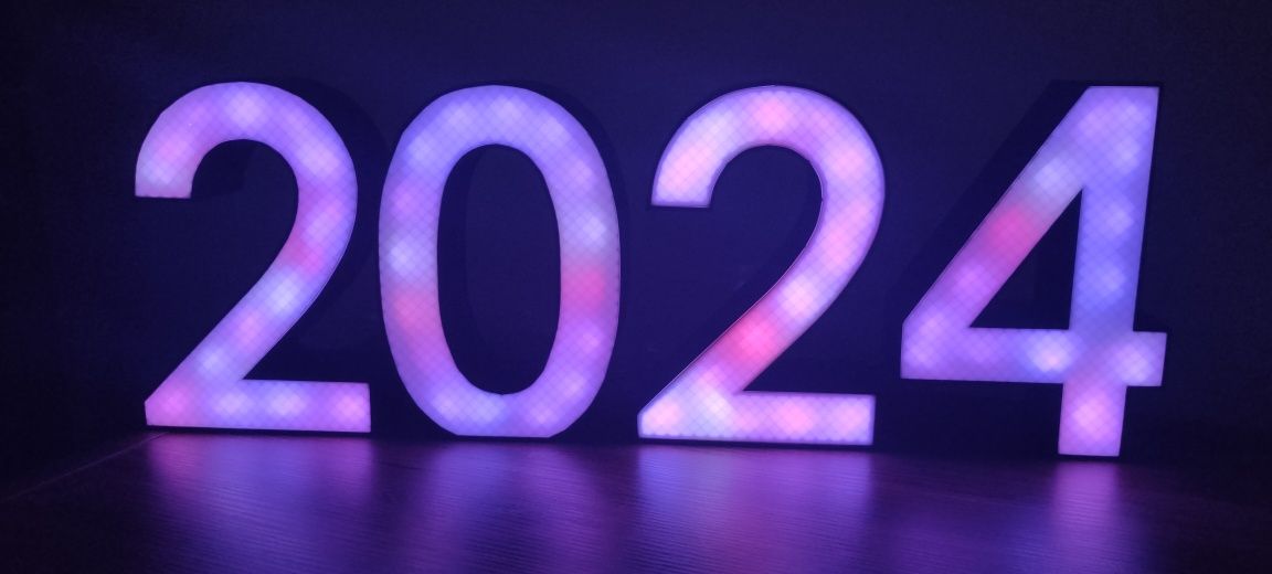 Napis RGB LED 2024 własny projekt, sterowanie aplikacją