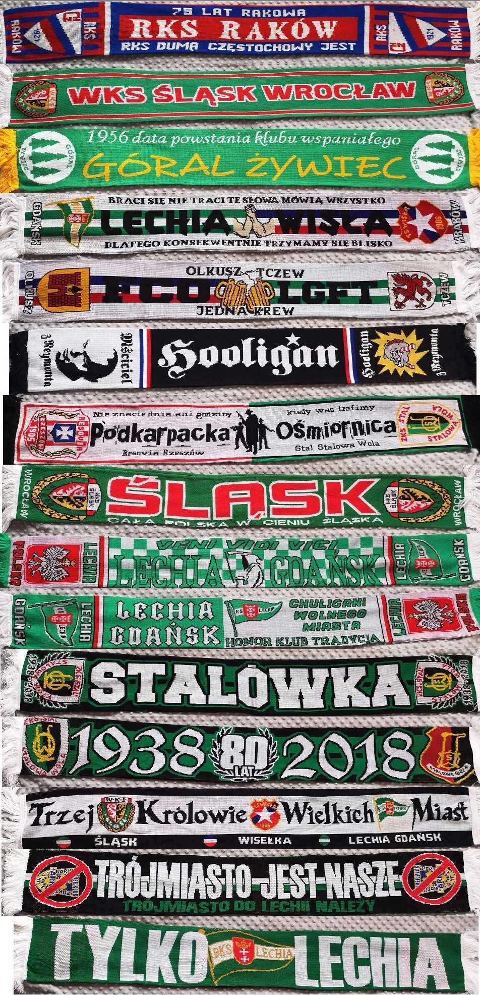 Szaliki piłkarskie kibica Lechia Wisła Śląsk Góral Raków Stal