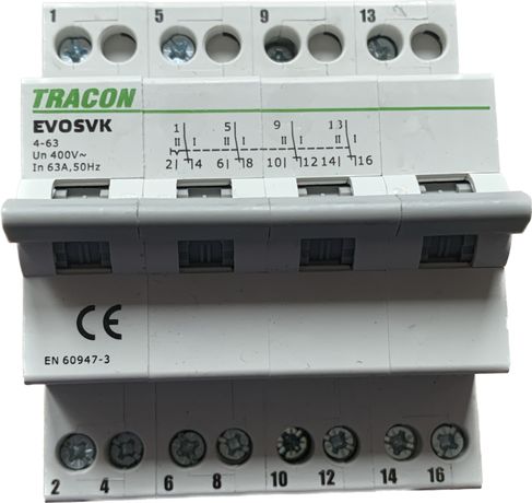 Перекидний рубильник, Перемикач на генератор Tracon evosvk 4-63 400V