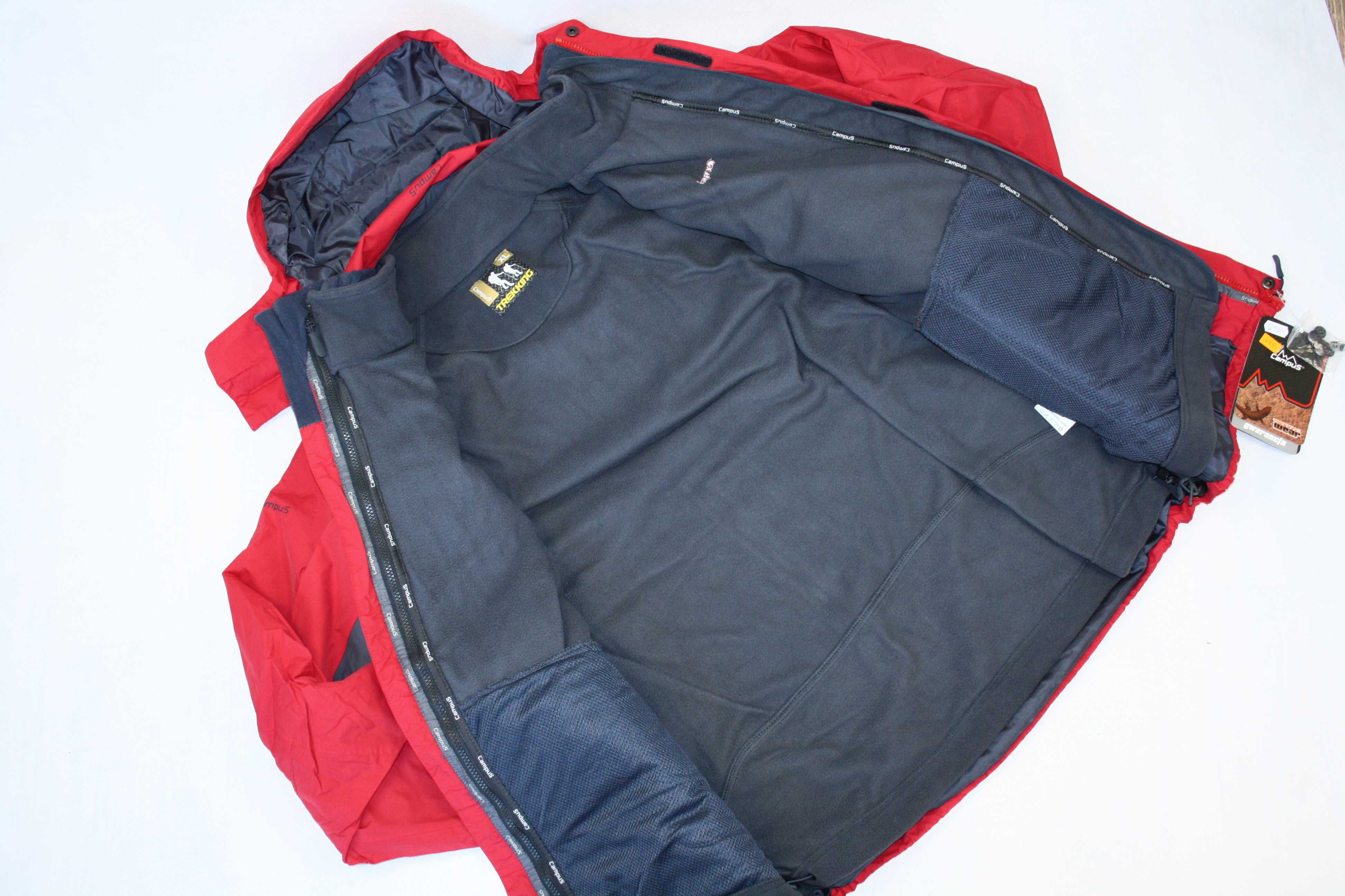 Męska kurtka 3w1 z bluza polarowa trekingowa XXL Campus DAREN czerwona