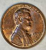 1 cent USA 1970S Linkoln penny. Floating Roof.