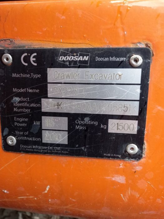 Екскаватор гусеничний Doosan DX225LC