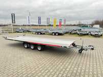 Lorries PLI35-6021 - laweta trzyosiowa uchylna lampy LED pompa hydrauliczna wypełnienie podłogi ALU  DMC 3500 kg, 636 x 216 cm, wciągarka ręczna, laweta pod busy
