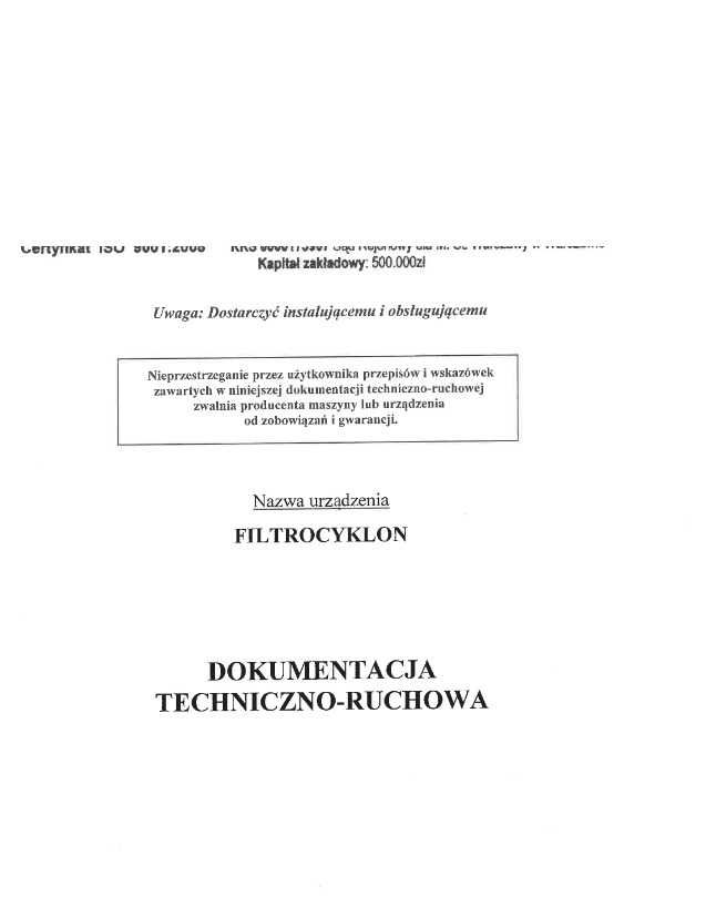 Filtrocyklon Testmer  EX ATEX