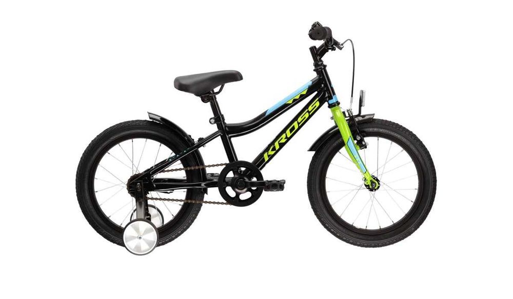 Rower dziecięcy Kross Racer 3.0 V1 16 czarny-limonka-niebieski