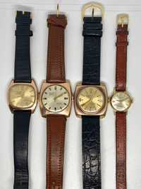 Lote de 4 Relógios Cauny Swiss Antigos Banhados a Ouro de Corda Manual
