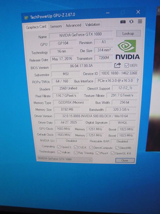 Karta MSI GeForce GTX 1080 8G Sea Hawk X chłodzenie wodne CORSAIR