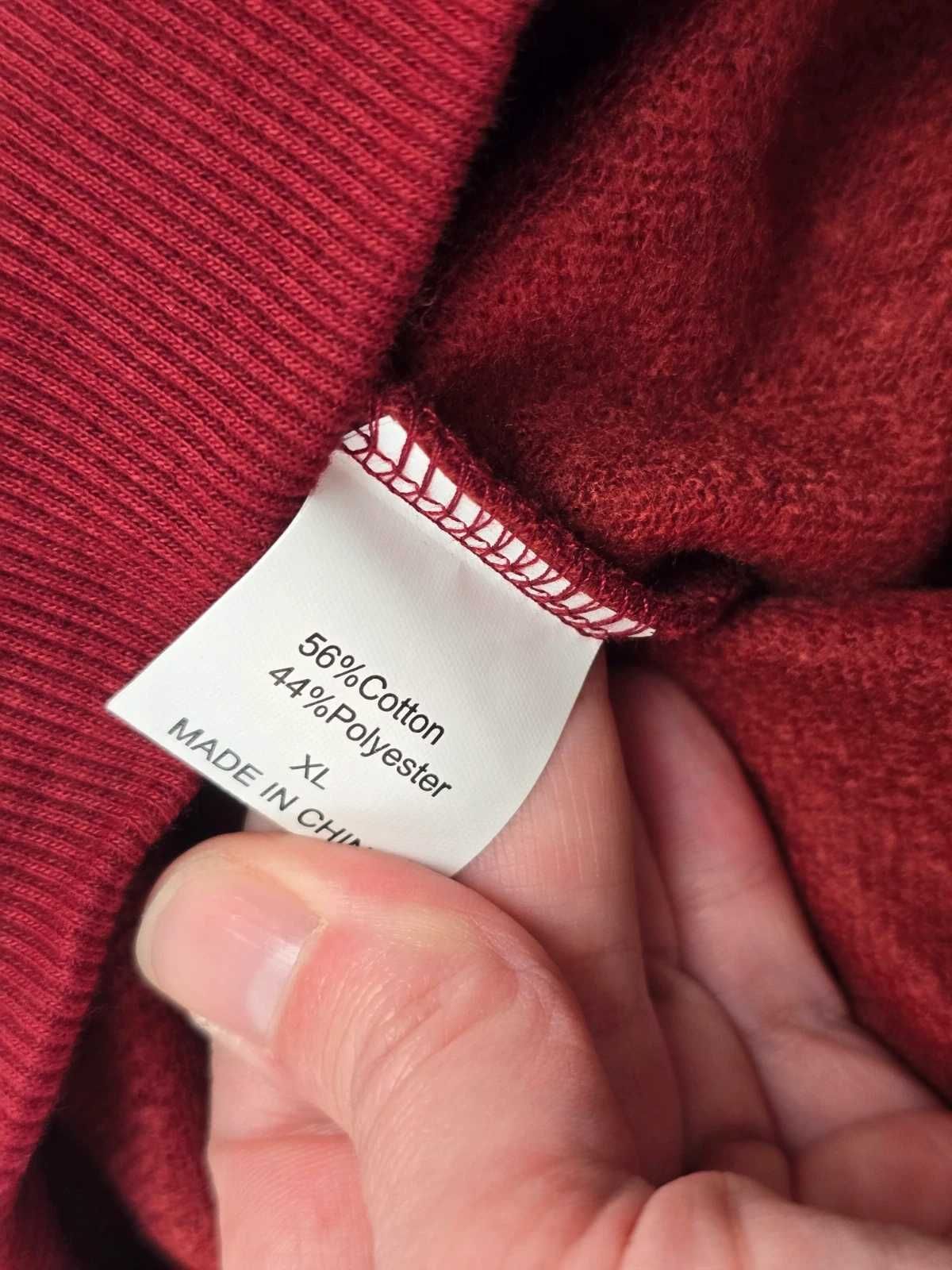 Bluza dresowa damska XL 42 czerwona z suwakiem kapturem sportowa