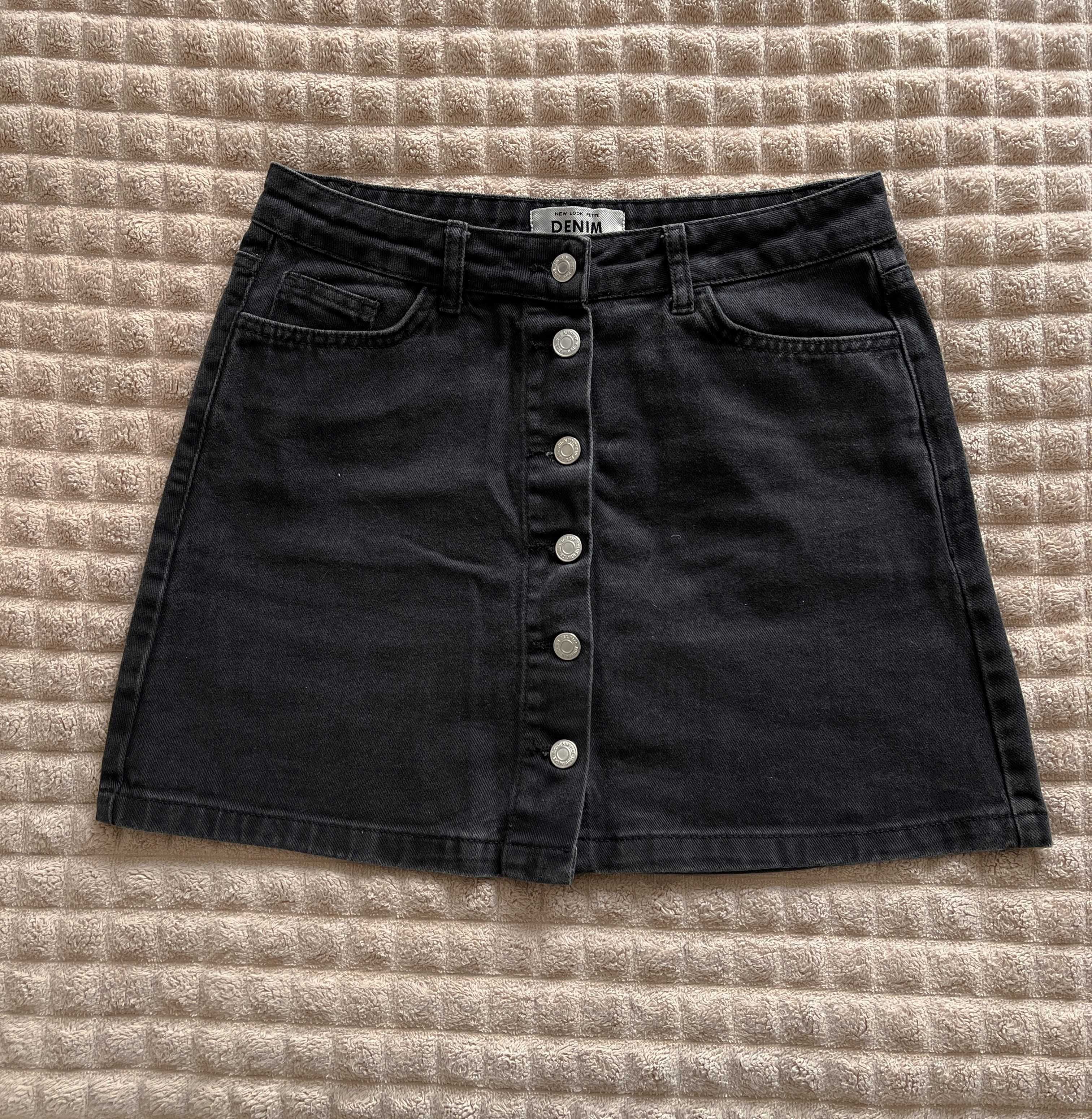 Нова джинсова міні-спідниця, 10/38/M, темно-сіра, брендNew Look Petite