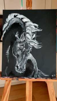 Obraz akrylowy koń, portret 40x50