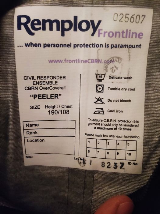 Kombinezon Wodoodporny Ochronny Policyjny Brytyjski Remploy Granatowy